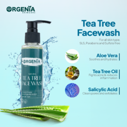 Orgenia Tea Tree Facewash With 2% Salicylic Acid -100ml –  Best For Pimple, Acne & Oil Cantrol
