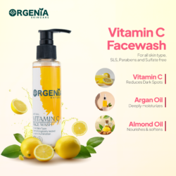 Orgenia Vitamin-C Facewash-100ml – Brightens skin, reduces dark spots, and boosts collagen